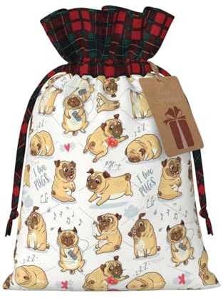 Loppott Lustige Geschenktüte mit Hunde-Aufdruck, wiederverwendbare Weihnachtstüten, Partyzubehör, Geschenke