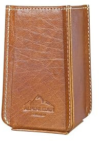 Alpenleder Stifteköcher - Modell: HAFERL (Handgefertigt) - Nachhaltiges Bio-Leder aus regionaler Landwirtschaft | Stifteschale leder *Fair Produziert* (5x5x12cm) (Cognac)