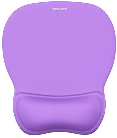 TECKNET Mouse Mat Wrist Support, Gel Ergonomic Mouse Mat, Mouse Pad Wrist Rest with Non-slip PU Base, Waterproof Surface Mouse Pad Wrist Support for Computer, Laptop, Office, Home and Travel, Purple