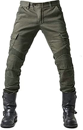 Pantalones Moto Hombre con Retirable Armadura Forro Protección Interior, Jeans De Moto Respirable Resistente Al Desgaste Tela Motorcycle Biker Pants