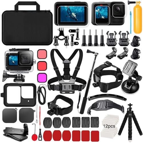 Accessori per GoPro Hero 13 Black, THAKOI Custodia impermeabile Accessori per snorkeling Accessori per sport all'aperto, Set di accessori Kit Bundle per GoPro Hero 13
