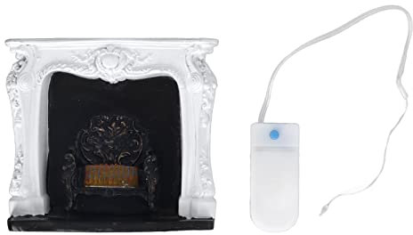 Chimenea LED para Casa de Muñecas Estilo rococó, Mini Decoración de Resina Portátil con Control de Interruptor de Luz Roja, Accesorios para Casa de Muñecas 1:12 para Necesidades