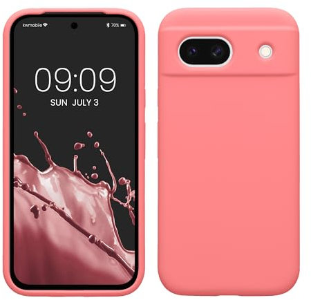 kwmobile Housse Compatible avec Google Pixel 8a Coque - Housse de téléphone Protection Souple en TPU Silicone - Corail Pastel