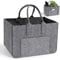 Haiane Filztaschen Shopper aus 4mm Filz – Tragekorb mit Griffen – Filztasche mit Fächern für Strand, Auto, Picknick, Robuster Tragekorb als Einkaufswagentasche, Mutti Korb (Grau & Dunkelgrau)