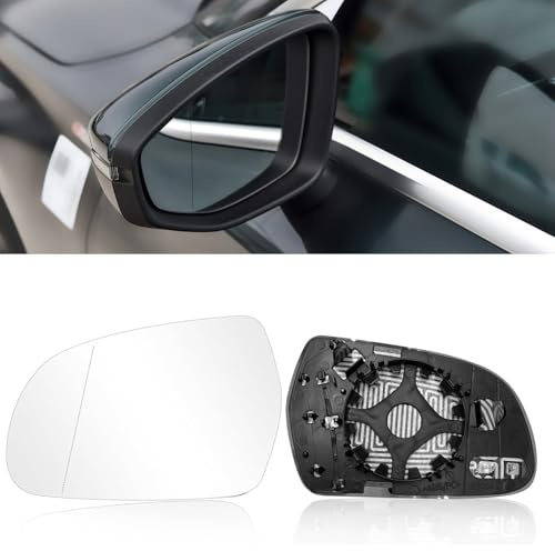 HommyFine Spiegelglas Kompatibel mit Audi A3 A4 A5 Beheizbar Asphärisch Ersatzspiegelglas passend für A3 8P1/Cabriolet 8P7/Sportback 8PA,A4 8K2 B8/Avant 8K5 B8,A5 (Links 8K0857535F)