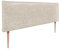 DHOME Tête de lit tapissée en lin naturel uni avec passepoil 150 x 105 cm avec pieds pour lits de 150/160 cm