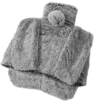 Rtauhife Bouillotte Chauffe-Pieds pour Pieds avec Housse en Peluche, Chauffe-Pieds Chauffe-Mains pour et Femmes Réservoir Intérieur 20 X 32 cm Style B