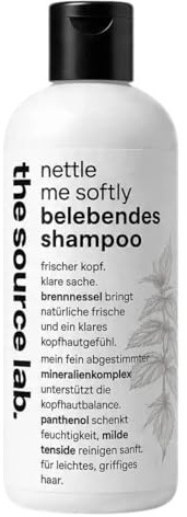 the source lab. Nettle Me Softly belebendes Shampoo für sensible Kopfhaut und leichtes Haar, mildes Kombinationsshampoo, 250 ml