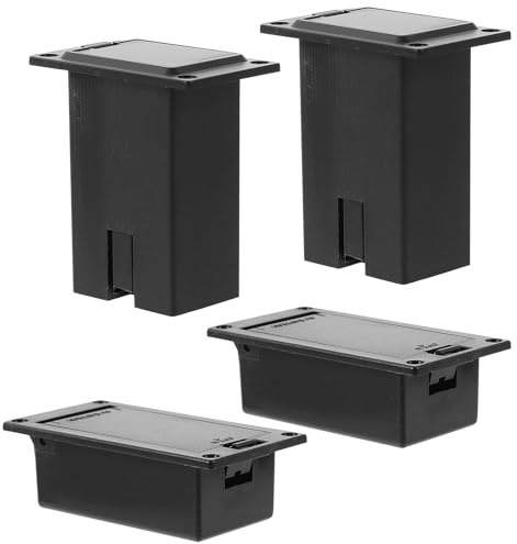 Alasum Robuste Gitarrenbatterie Etuis aus Kunststoff mit Flacher Montage und Kompaktem Design 4 Stück-pack 9v-batteriebox für Gitarre und Bass für Performance oder Zuhause