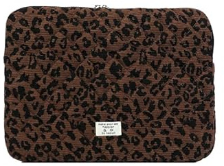 Laptop Sleeve Case, Leopard Print Puffy Quilted Bag for 11/13/15'' MacBook/Air/Pro, Animal Print Notebook Cover