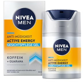 NIVEA MEN Active Energy Gesichtspflege Gel (50 ml), revitalisierende Gesichtscreme für Männer, schnell einziehende Feuchtigkeitscreme gegen Zeichen von Müdigkeit