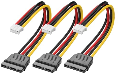 YAODHAOD PH 2.0 4 pin a SATA 15 pin adattatore 3PCS, PH2.0 a SATA femmina, per SSD e HDD da 3,5 pollici, 20AWG 18 cm, per HP OmniDesk OptiPlex ThinkCentre Desktop PC, espansione di memoria SSD/HDD