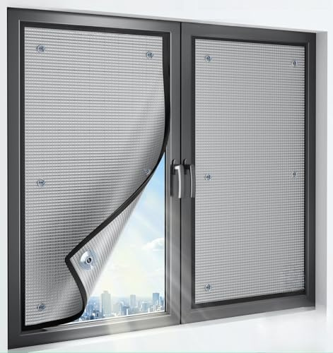 Sonnenschutzfolie & Verdunkelungsfolie für Fenster, Hitzeschutzfolie mit Wärmedämmung, Alufolie mit Saugnäpfen, 6 mm Dicke für Hausfenster, Dachfenster, Wintergärten(W 80 x H 180 cm)