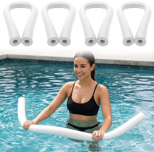 4er-Pack Poolnudeln, 60 Zoll Lange Hohlschaumnudeln zum Schwimmen, Wasserspielen und Stützen, weiches und Robustes PE-Material, weiß, Pool