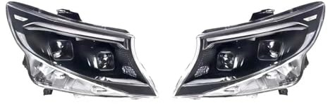 Auto-Frontlicht, kompatibel mit Benz Vito 2016–2024 W447, Scheinwerfer-Baugruppe, Upgrade, hochkonfiguriertes dynamisches Lampen-Fahrlicht, Plug & Play