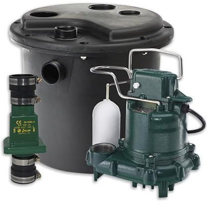 Zoeller 105-001 Automatic Drain Pump System - With 3/10HP Submersible Sump Pump M53 - Utility Pump Ideal for Basements, Wet Bars, Utility Sinks, Dishwashers & Ice Machines - 115V