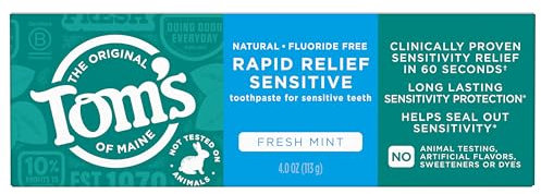 Tom's of Maine - Natürliche Zahnpasta-schnelle Entlastung empfindliche Fluorid-Freie frische Minze - 4 Unze.