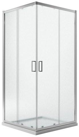 Idralite Eckeinstieg Duschkabine Rechteckig 100x75 H185 Satiniert 6mm Glas Mod. Ready