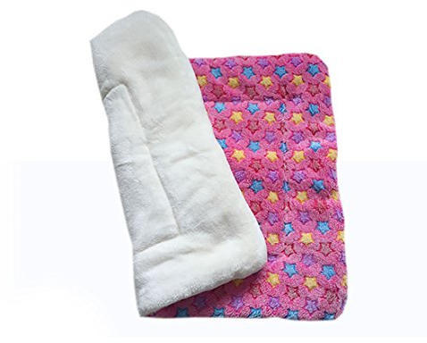 LissomPlume waschbare Sommerhaustiermatte Haustierdecke Hundedecke Katzendecke Tierdecke Hundebett - pink Stern 55*70