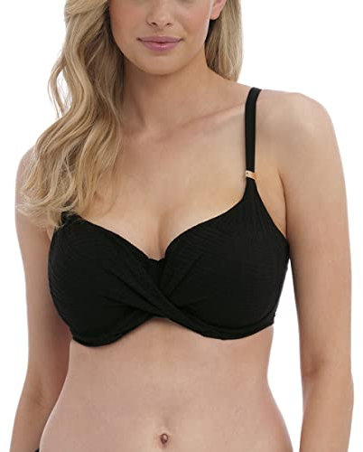 Fantasie Womens Women's Ottawa Wrap Full Cup Bikini Top, Black, 3 2F US