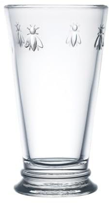 La Rochere, juego de 6, vasos altos (16 cm de alto, bola alta), 442 g cada uno, patrón de abeja napoleónica