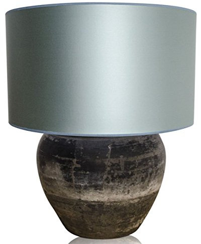 Casa Padrino Luxus Terracotta Tischleuchte Grau/Hellblau Ø 60 x H. 72 cm - Luxus Möbel
