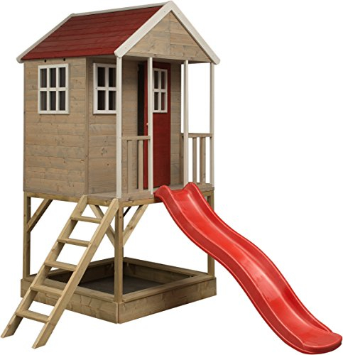 Maison de Jeux en Bois pour Enfants | Enfant Jardin Salle de Spectacle avec bac à Sable et Toboggan