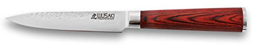 Wusaki Pakka X50 Couteau Universel lame 12cm en acier inox martelé, manche en pakkawood - Vendu dans un coffret noir