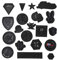 Juland 20 Stck Schwarze PU-Patches Selbstklebender kundenspezifischer Rucksack Deko-Patches für Männer, Frauen, Jungen, Mädchen, Kinder