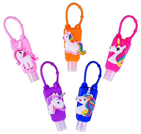 Ulife Mall Tragbare Reiseflaschen Set, 5 Stück Auslaufsichere Nachfüllbare Fluessig Reisebehälter Händedesinfektionsmittel Leere Flasche Einhorn Reise Zubehör