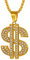 Richsteel vergoldet Dollar Kette Herren kette mit Dollar Anhänger mit 55+5cm Weizenkette für herren und männer