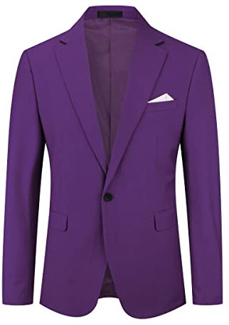 YOUTHUP Blazer da Uomo Slim Fit Formale Giacca da Abito Casual 1 Pulsante Elegante Giacche