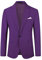 YOUTHUP Blazer Homme Slim Fit Un Bouton Veston Blazer Casual Couleur Unie Veste Mariage Business Soirée, Violet, M