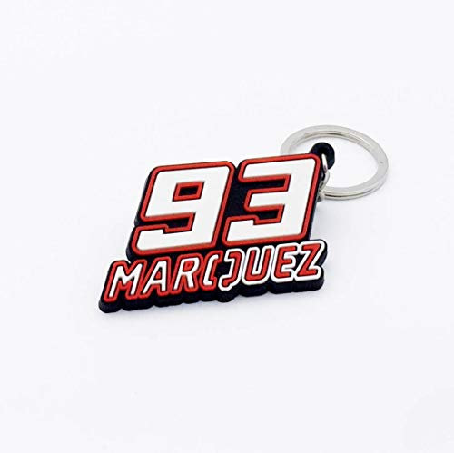 Hirondelle Bleue® Porte Clé en Silicone Moto Motard ' 93 Marquez ' Marc Marquez compatible avec Moto Suzuki Yamaha Honda KTM Derbi Aprilia BMW,expédié depuis la France