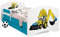 HappyBabies - Doppelseitiges Kinderbett MIT SCHUBLADE Modernes Design mit sicheren Kanten und Absturzsicherung Schaumstoffmatratze 7 cm Blau (Bagger, 190x90)