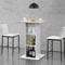 [en.casa] Bartisch 'Visby' Quadratisch 110x70x70cm Bistrotisch mit 3 Regalfächern Stehtisch Bartheke Tresentisch Weiß/Eiche-Optik