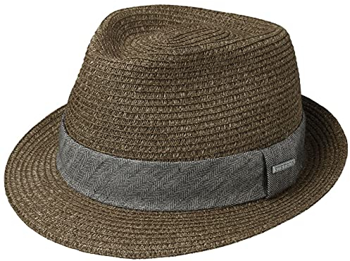 Stetson Reidton Toyo Trilby Strohhut Herren - Melierter Hut mit Garniturband - Sonnenhut aus Toyo-Stroh - Herrenhut - Sommerhut Frühjahr/Sommer - Trilbyhut braun XL (60-61 cm)