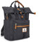 SEVENTEEN LONDON – 12L Laptop-Rucksack für Damen 15 Zoll Mädchen Jungen Schulrucksack Wasserabweisendes Nylon Gefalteten Roll Top Rucksack in Dunkelgrau für Universität/Reisen/Herren – 'Canary Wharf'