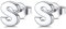 FOCALOOK Buchstabe S Ohrringe Silber Initiale Letter Ohrstecker Silber 925 Ohrpiercing Damen Mädchen Ohrringe Buchstabe Schmuck Accessoire