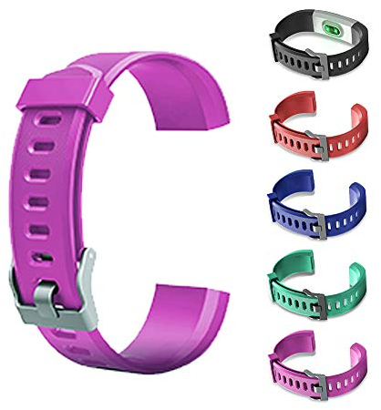 Fiorky AGZHU Ersatz-Armbänder, verstellbare Armbänder, buntes Armband-Zubehör, Ersatzbänder, Fitness-Tracker für ID115Plus HR Smart Watch, violett, Einheitsgröße