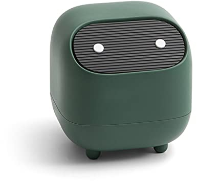 Mousyee Mini Papelera de Escritorio, Basura Pequeña de Escritorio con Forma de Ninja de Doble Capa con Tapa de Empuje Aísla Eficazmente los Olores para Cocina Baño Escritorio de Oficina