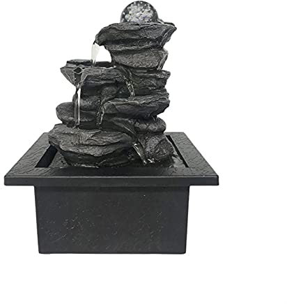 Fontaine d'intérieur Fontaine de table avec LED Lumières - Décoration intérieure Portable Tabletop Décoratif Apaisant Relaxation Zen Méditation Cascade Fontaines Fontaine à Eau de Table ( Color : D )