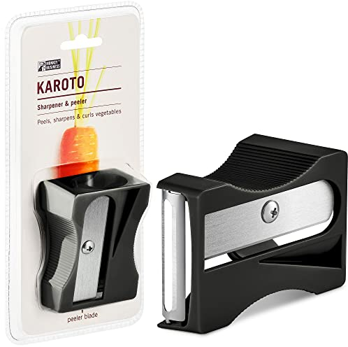 Monkey Business Karoto Aiguiseur de carottes | Éplucheur de légumes | Éplucheur de légumes et éplucheur de concombre | Gadgets de cuisine amusants | issu d'une série d'éplucheurs uniques pour la