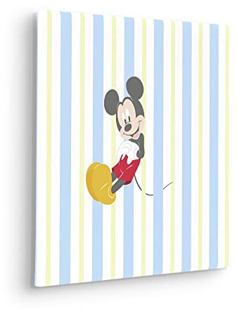 Komar Keilrahmenbild im Echtholzrahmen - Mickey Sweet Dreams - Größe 40 x 40 cm - Disney, Kinderzimmer, Wandbild, Kunstdruck, Wanddekoration, Design