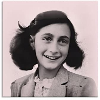 Diaries Anne Frank Girl Poster Leinwandbild Poster Wandkunst dekoratives Bild Drucke modernes Dekor 70 x 70 cm