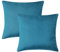 Federe per cuscini in velluto Hafaa, confezione da 2, color foglia di tè, decorative, quadrate, per divano, camera da letto, con cerniera invisibile, 45 x 45 cm
