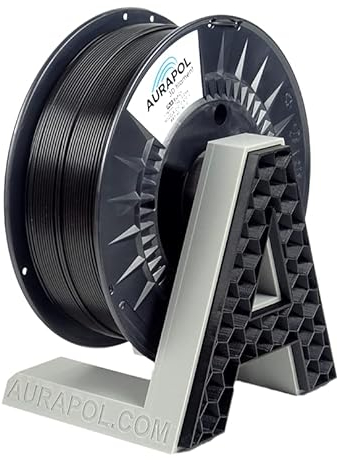 AURAPOL Filament 1.75 PLA mit +/- 0,02 mm Genauigkeit (1kg, schwarz/black) - Biologisch abbaubares 3D Drucker Filament aus PLA - Druckmaterialien kompatibel mit den meisten Druckern