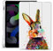 MAYCARI Cute Cartoon Colorful Rabbit iPad mini 4(2015) & iPad mini 5(2019) 7.9 inch Case with Pencil Holder, Support Auto Sleep/Wake, Green Soft TPU Back Protective Case for Girls Women Men