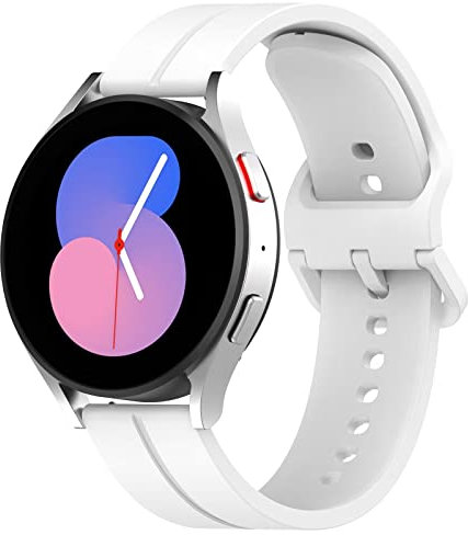 FTRONGRT 20mm Uhrenarmband Kompatibel mit TicWatch E3, Weiches Silikonarmband, Ersatzarmband für TicWatch E3. -Weiss