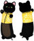 Terbaik 50CM Katze Kuscheltier Stofftier Lange Katzen Kissen Kawaii Katzen Plüsch Schwarz Katze Wurfkissen Weiche Katze Stofftier Spielzeug Geschenk über 3 Jahren